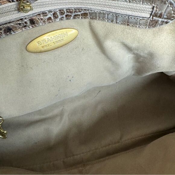 Brahmin cashew copper brown Melbourne croc embossed leather shoulder bag - Picture 9 of 16